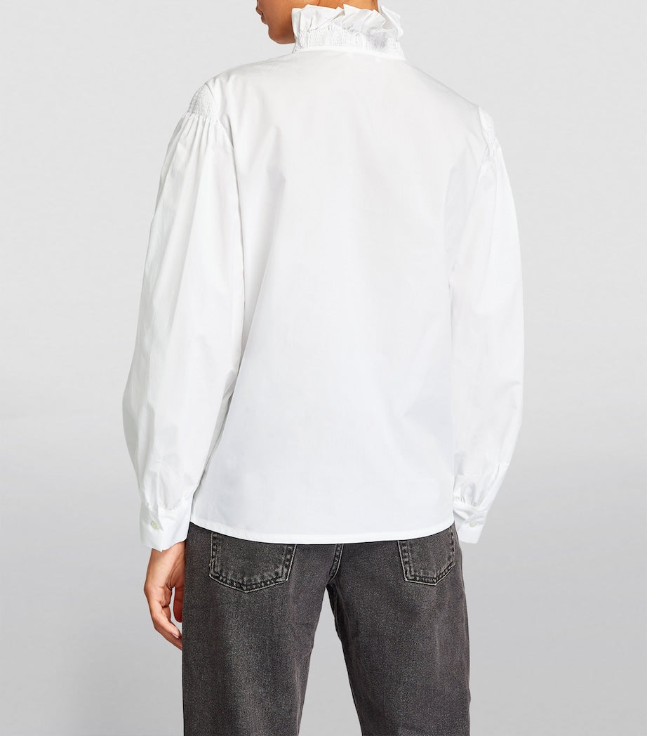 LISANDRA ORGANIC COTTON RUFFLED BLOUSE
