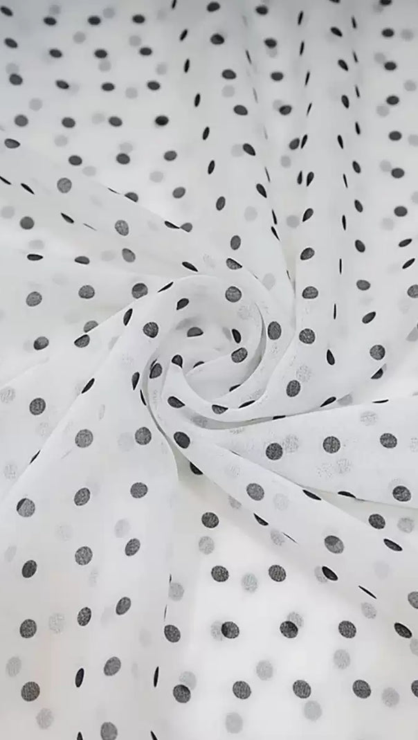 AIIZIE ELEGANT POLKA DOT OFF - SHOULDER MIDI DRESS WITH BOW DETAILS - product image