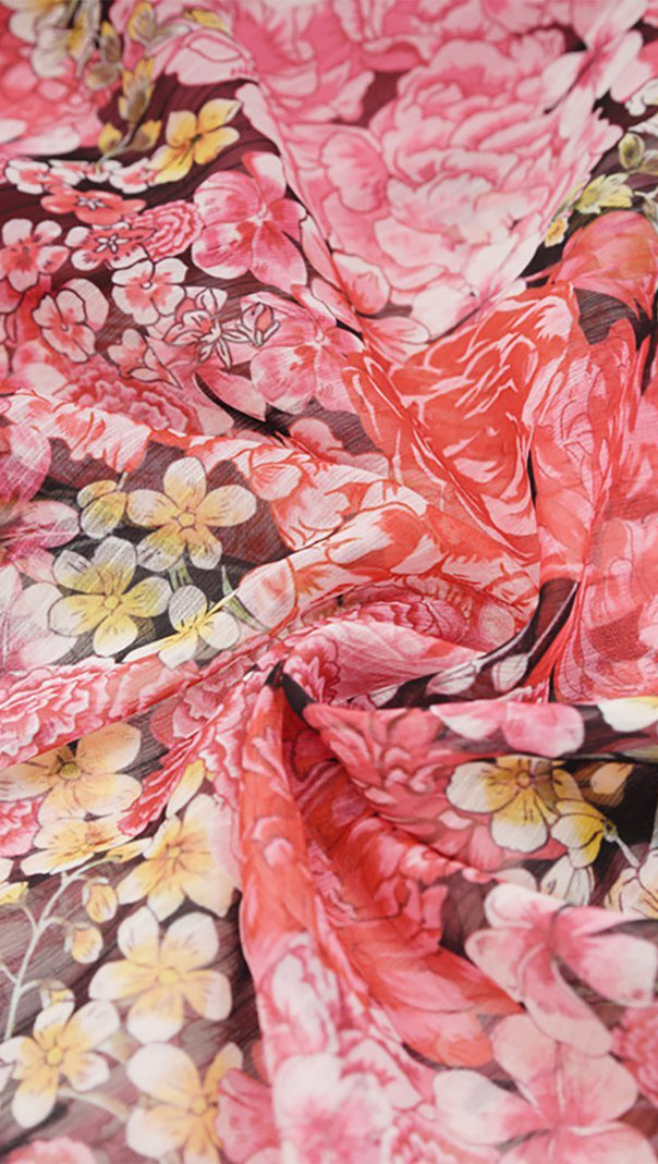 AIIZIE RED FLORAL CHIFFON MAXI DRESS - product image