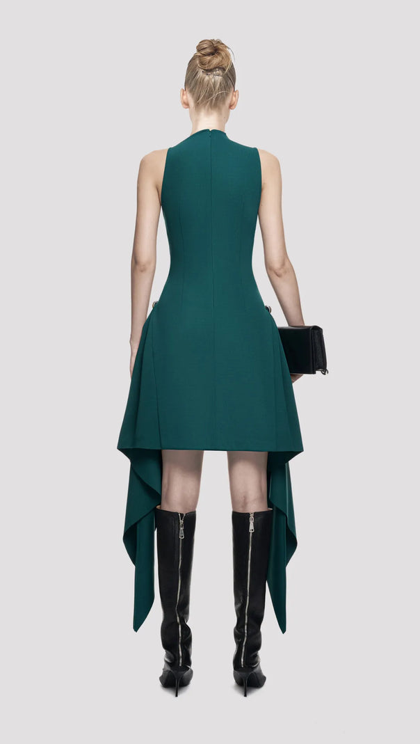 AIIZIE AMATO SLEEVELESS FRINGE MINI DRESS IN GREEN - product image