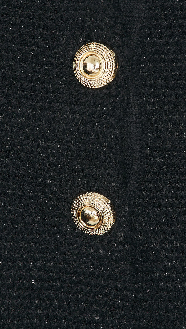 AIIZIE BLACK KNIT CONTRAST COLLAR MINI DRESS - product image