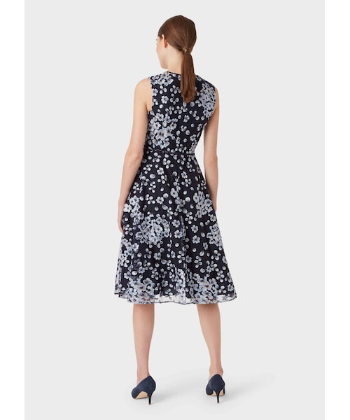 LILITH FLORAL MIDI DRESS IN NAVY