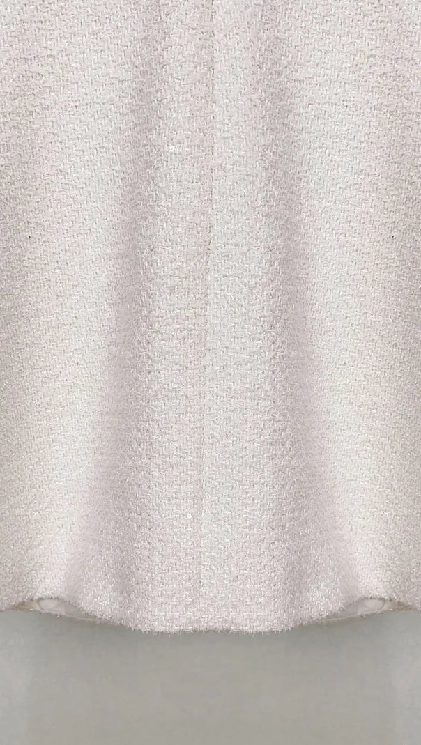 AIIZIE CREAM TINSEL BOUCLE BUTTONED MINI DRESS - product image