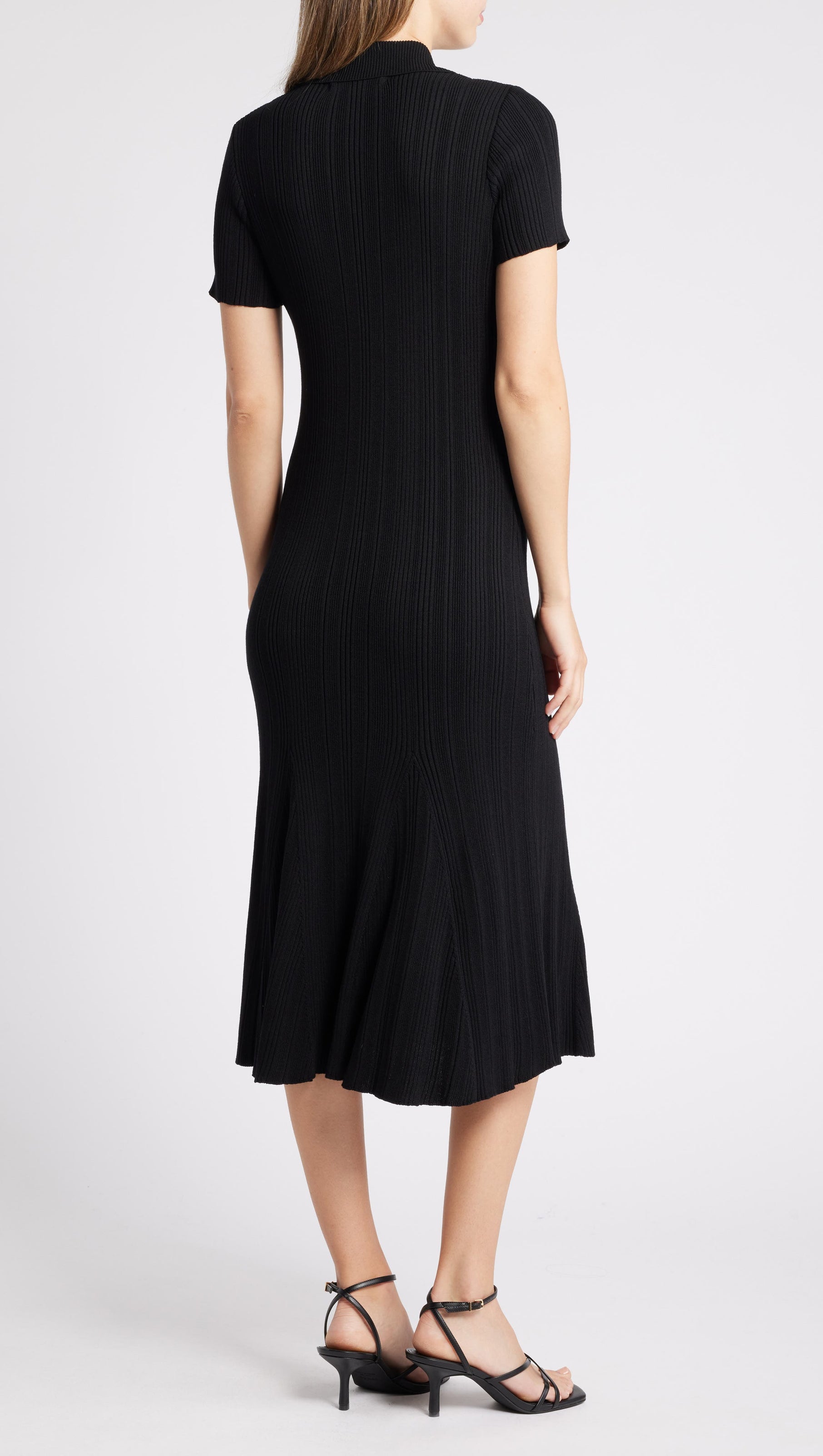 AIIZIE DOLORES BLACK POINTELLE MIDI DRESS - product image