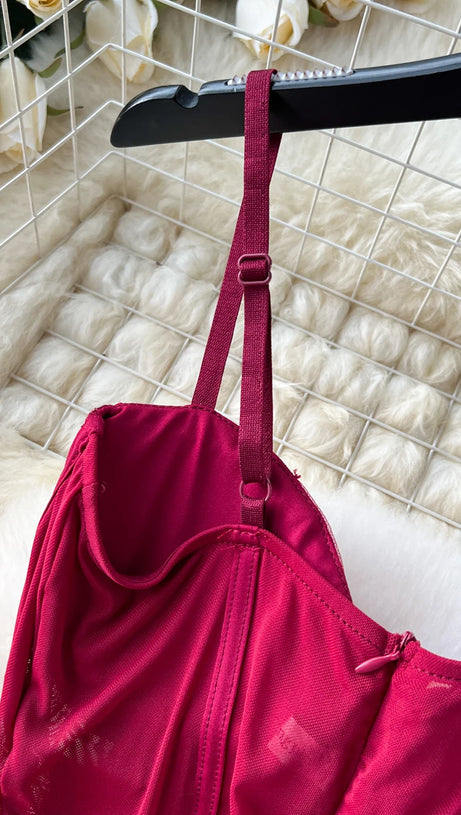 CAROL SEQUIN FRINGE MAXI DRESS IN RED