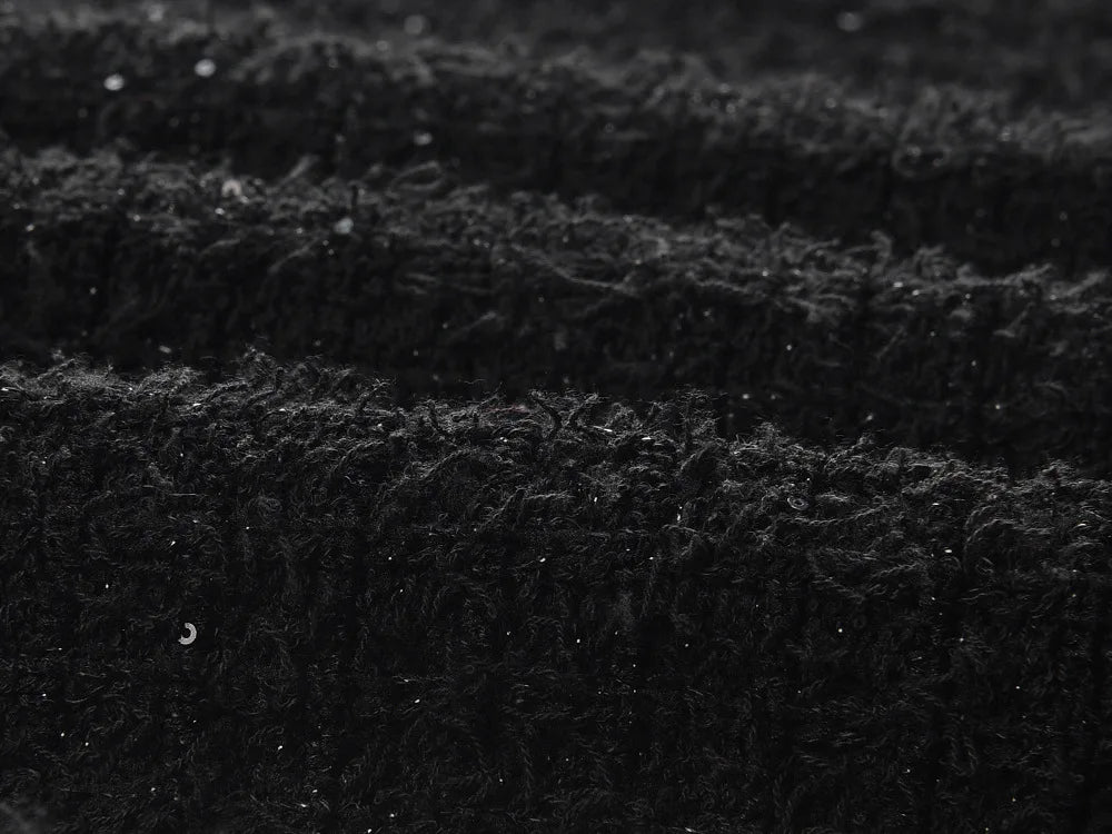 BLACK TEXTURED KNIT PEPLUM MIDI DRESS