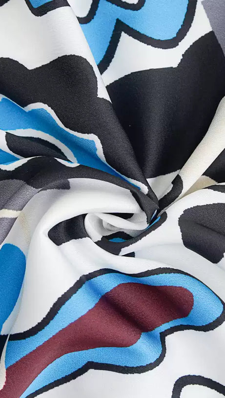 WHITE FLORAL PRINT WRAP MAXI DRESS WITH LONG SLEEVES