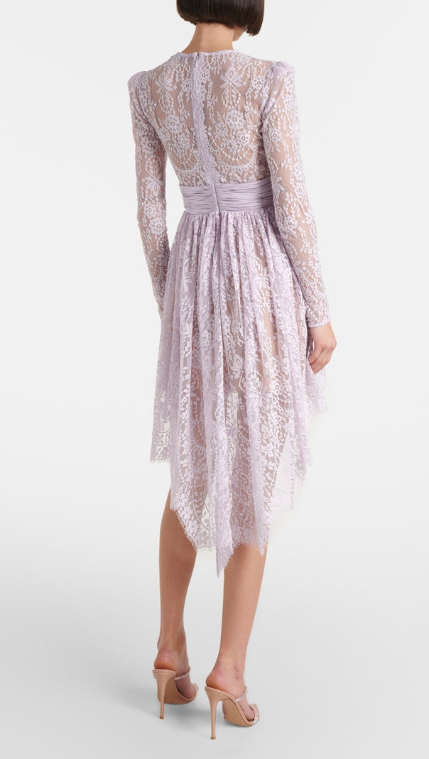 AIIZIE LILAC LACE SATIN MINI DRESS - product image