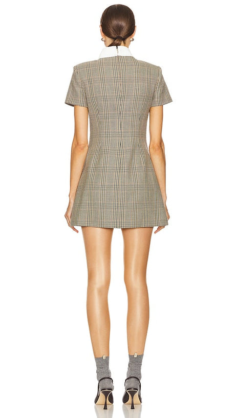 CHECK WOOL MINI DRESS