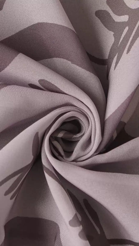 ELEGANT PRINTED MAXI DRESS WITH SHEER SLEEVES AND TIE - WAIST