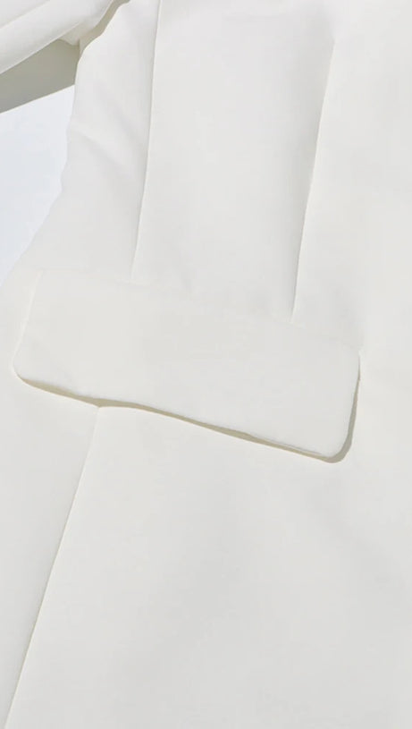 MINI ABITO ERICA 3D FLOREALE CON SPALLE SCOPERTE IN BIANCO