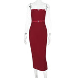 demi bow strapless midi dress in merlot