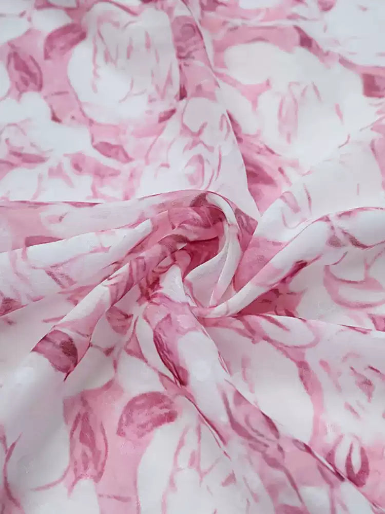 AIIZIE PINK FLORAL PRINT MIDI DRESS WITH CONTRAST COLLAR AND BELT - product image