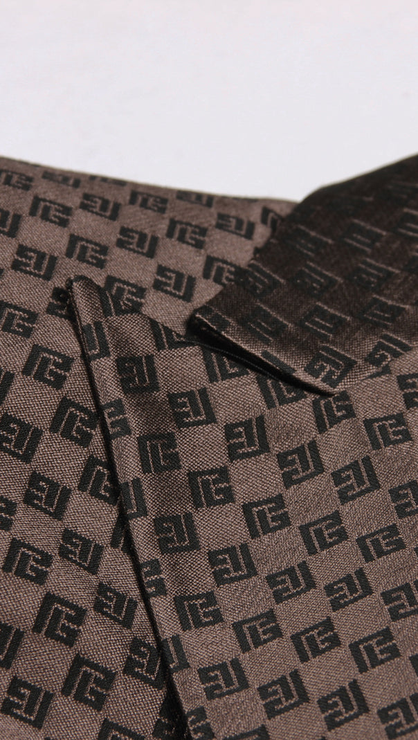 AIIZIE BELINDA MINI MONOGRAM BLAZER IN BROWN - product image