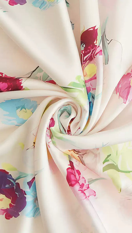 FLORAL PRINT V - NECK MAXI DRESS WITH PUFF SLEEVES