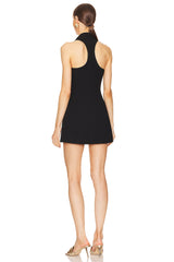 Sleeveless collarless bandage mini dress in black