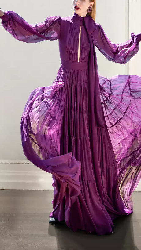 PUEPLE MAXI DRESS: SLIM - FIT, LUXURY EVENING GOWN FOR GRACE