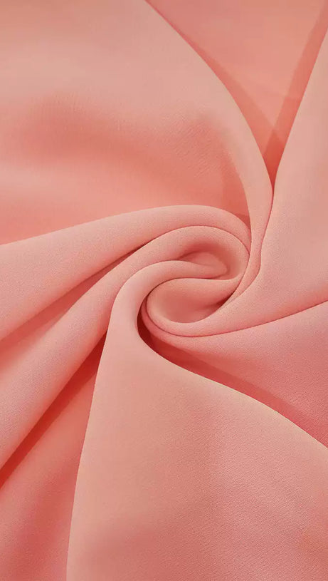 PINK CHIFFON BOW - NECKLINE MIDI DRESS