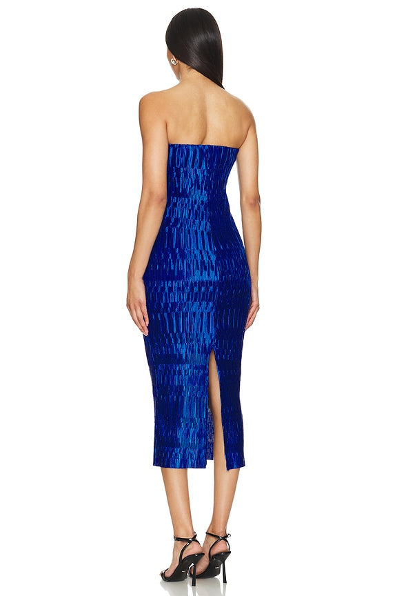 AIIZIE REINE PLISSE STRAPLESS MIDI DRESS - product image
