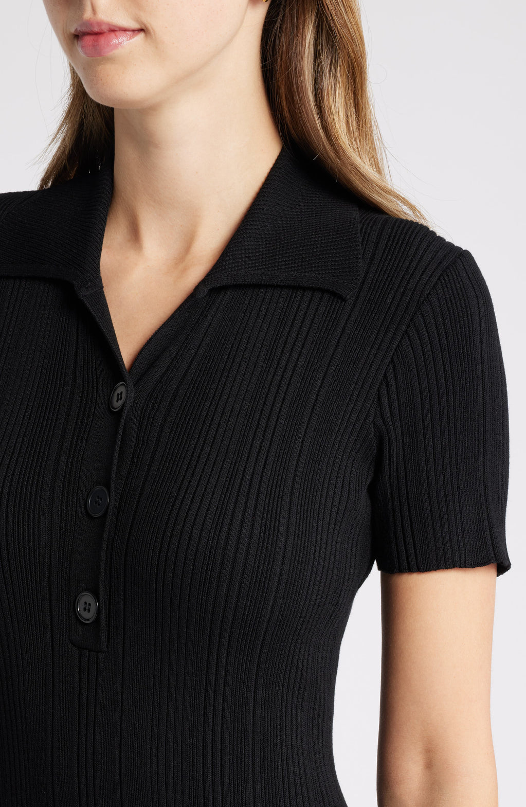 DOLORES SCHWARZES POINTELLE-MIDIKLEID