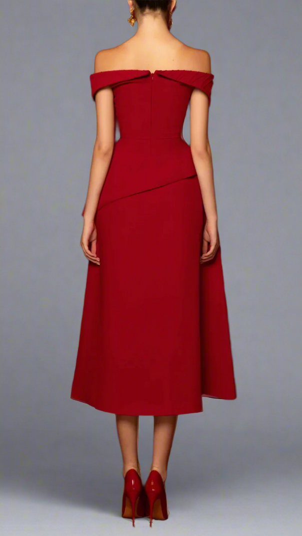 AIIZIE HARPER OFF-SHOULDER SET IN RED - product image