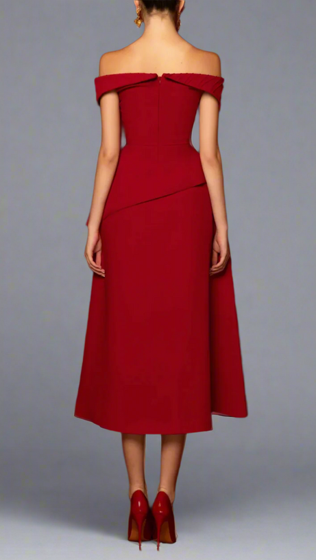 Harper Off-Shoulder-Set in Rot