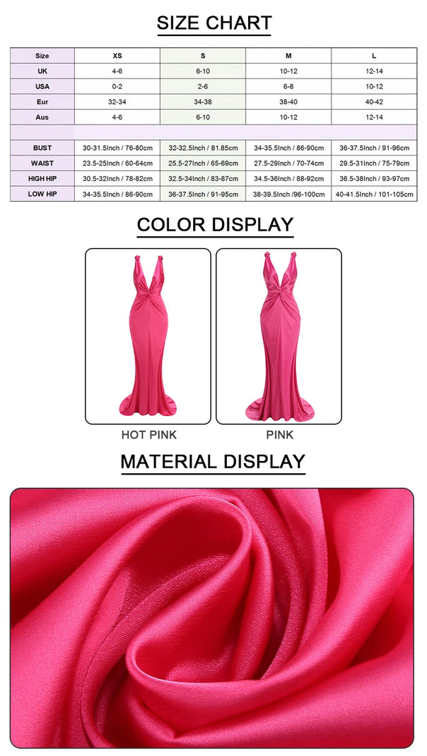 GISELLE – Gerafftes, drapiertes, figurbetontes Maxikleid in Pink