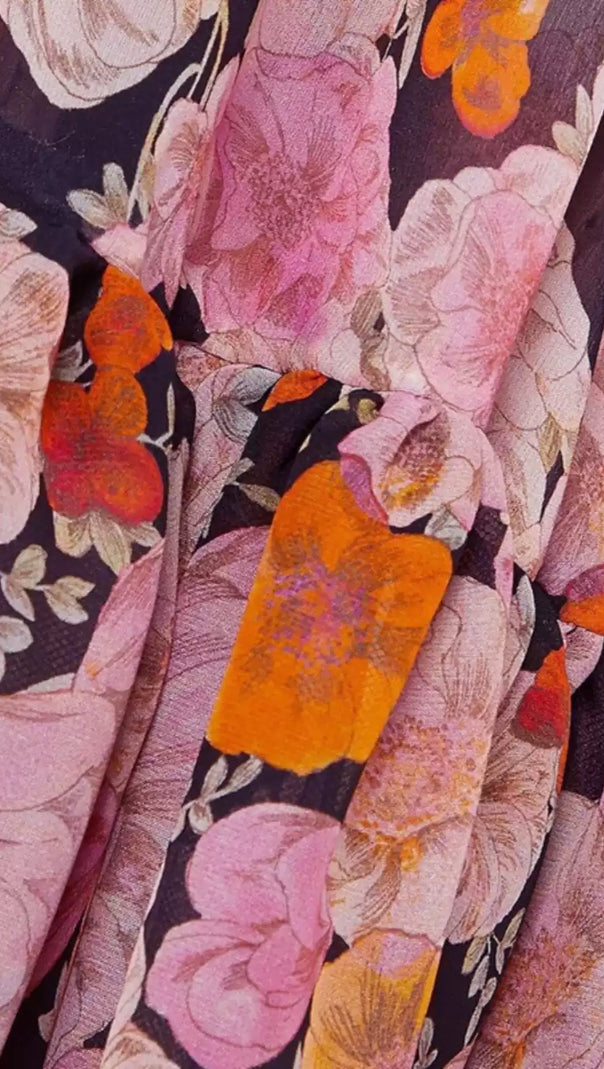AIIZIE FLORAL PRINT RUFFLED MAXI DRESS WITH SLEEVELESS DESIGN - product image