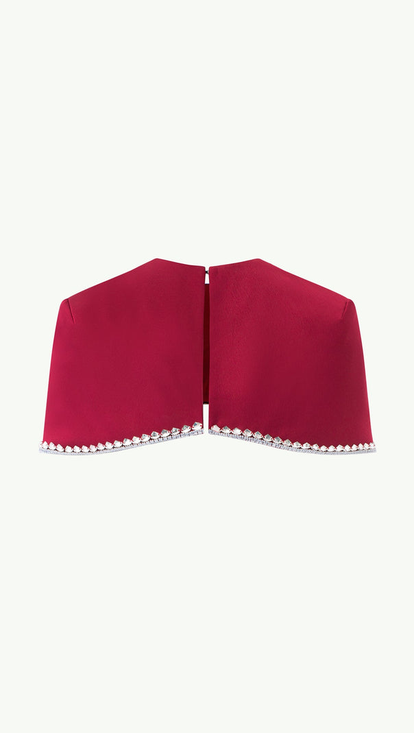 AIIZIE SPAGHETTI STRAP ASYMMETRIC PLEATED MIDI DRESS IN RED - product image