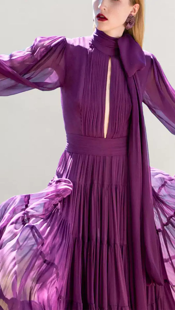 AIIZIE PUEPLE MAXI DRESS: SLIM - FIT, LUXURY EVENING GOWN FOR GRACE - product image