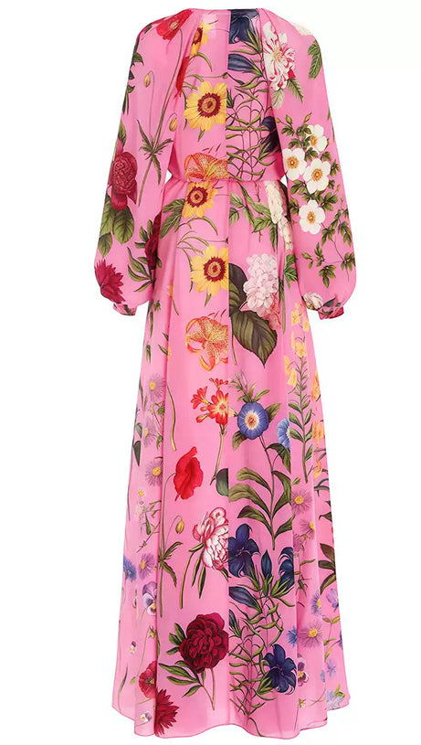 CHARMING PINK FLORAL MAXI DRESS