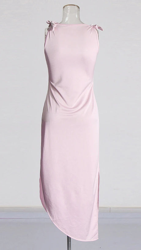 Halbformales Midikleid „Eileen Pink“ mit 3D-Blumen