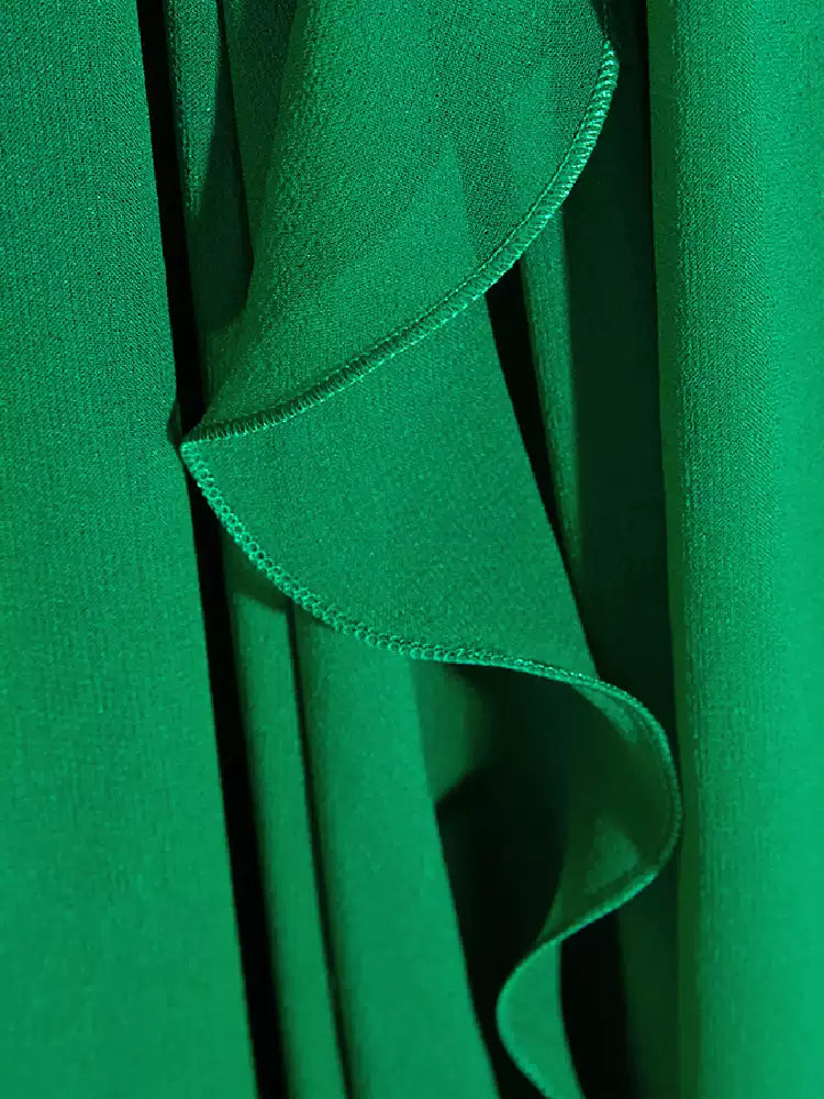 AIIZIE GREEN V - NECK RUFFLED MAXI DRESS - product image