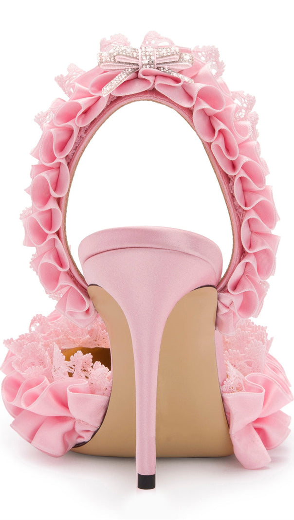 AIIZIE AVAH BOW-EMBELLISHED SLINGBACK PUMPS - PINK - product image