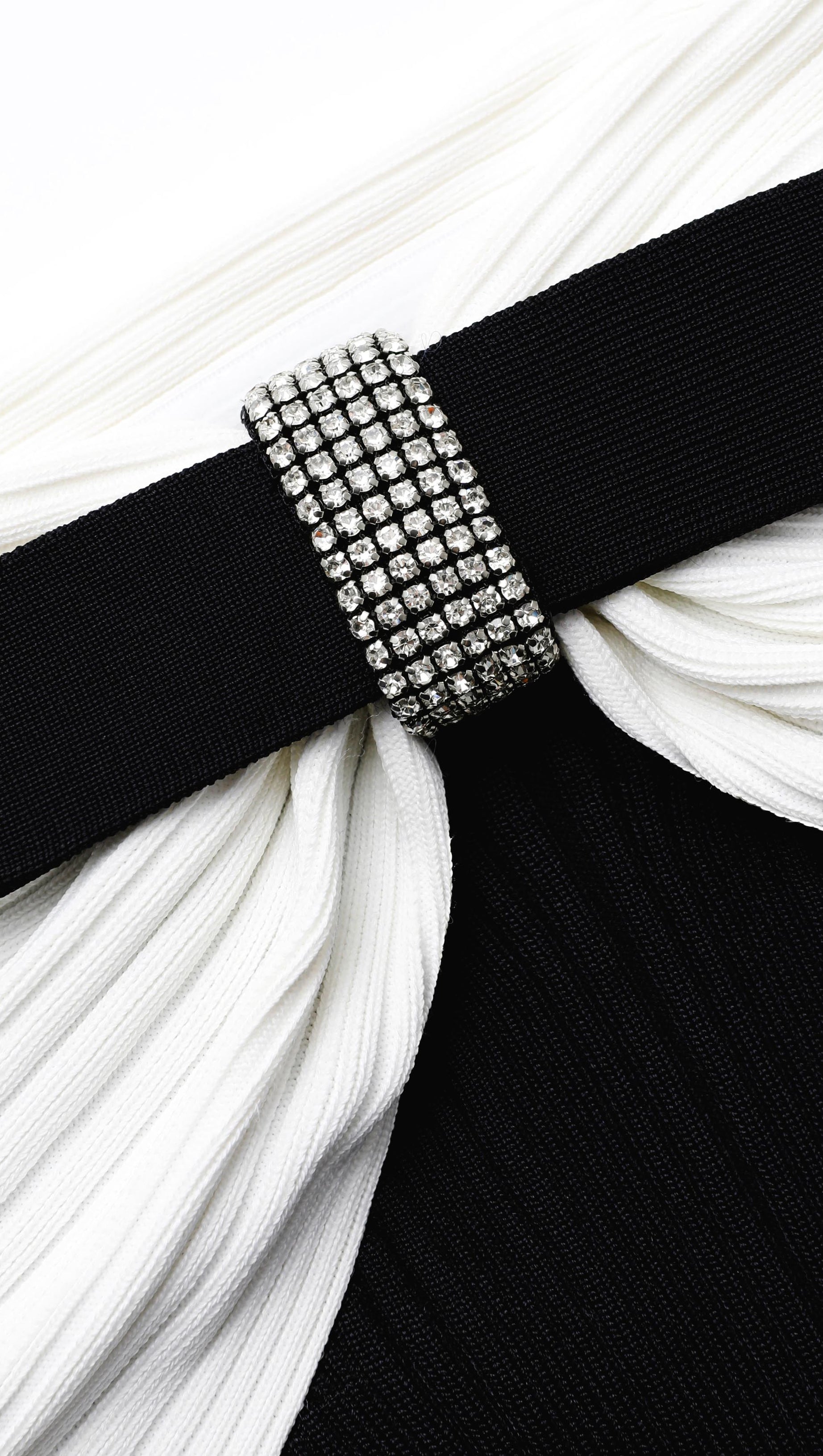 TRUDA BLACK KNIT BOW OFF-SHOULDER MIDI DRESS