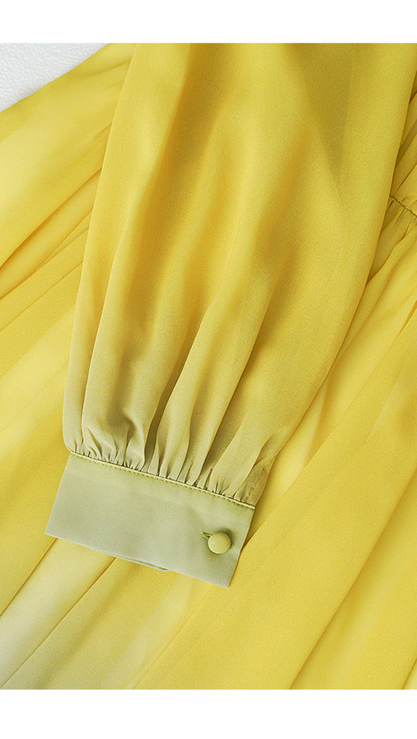 AIIZIE NICHE GRADIENT YELLOW LONG MAXI DRESS - product image