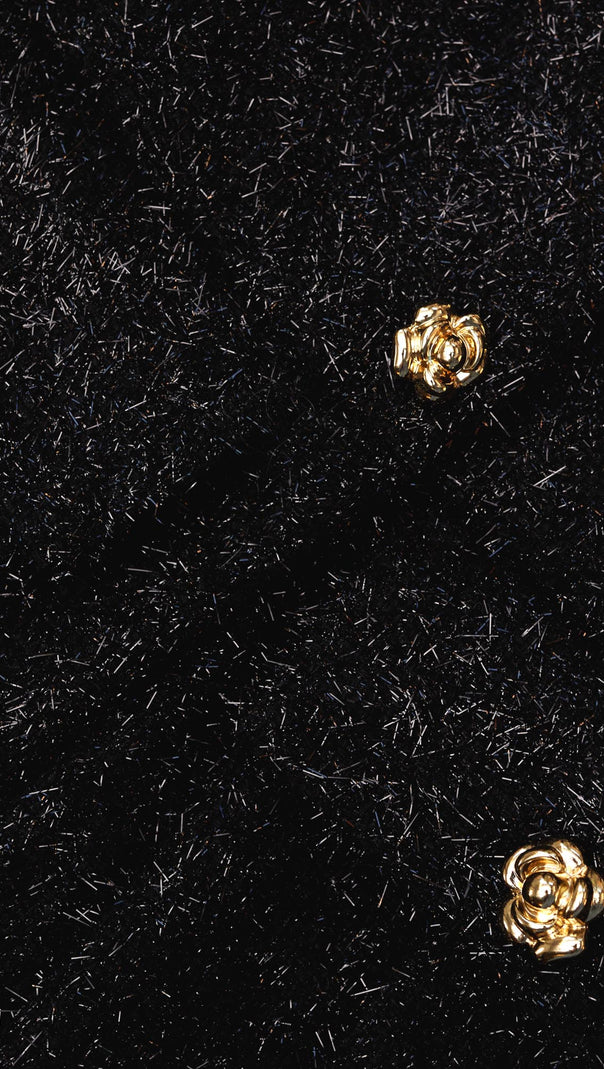 AIIZIE BLACK TINSEL BOUCLE TAILORED MIDI DRESS - product image