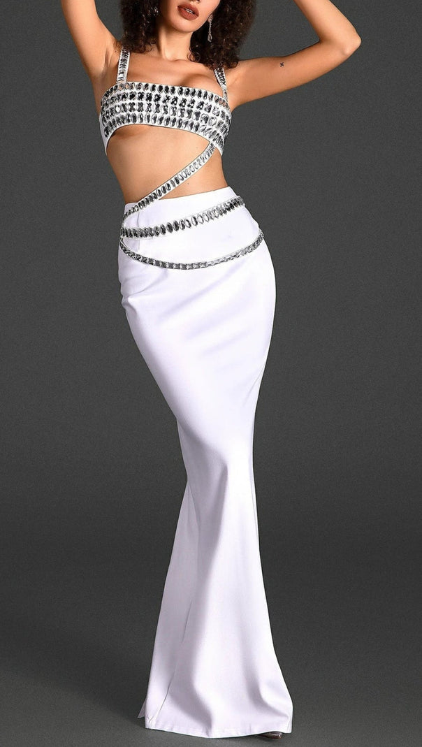 AIIZIE CRYSTAL TWO-PIECE SET IN WHITE - product image