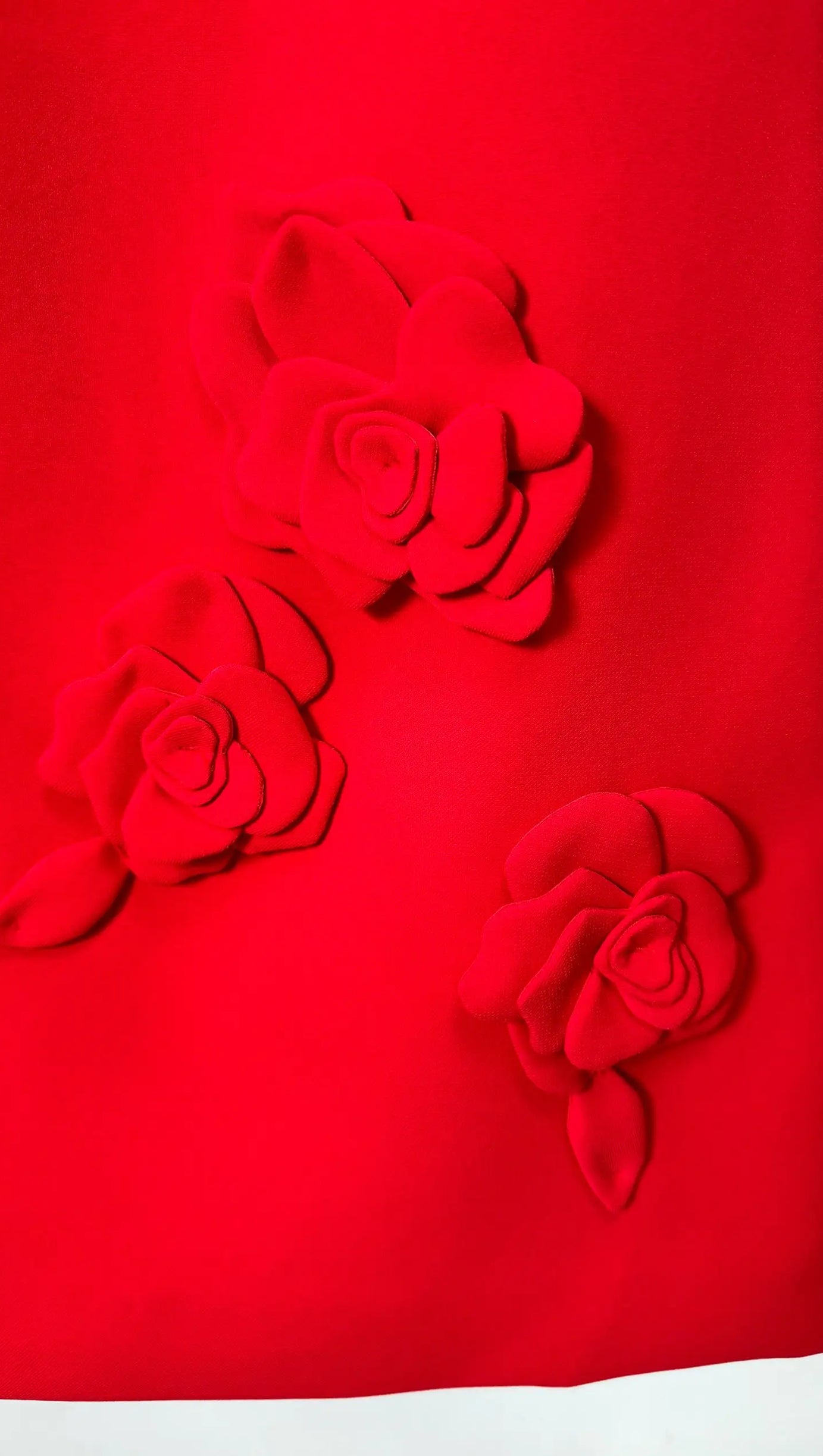 SELENA EMBROIDERED CREPE COUTURE MINI DRESS IN RED