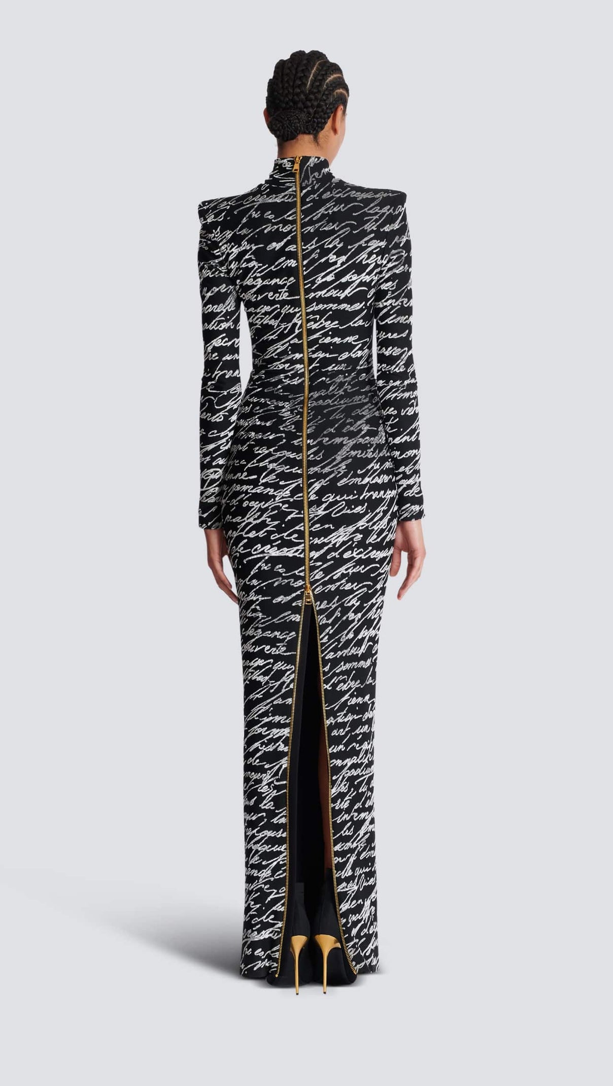 AIIZIE BEXLEY PRINT VELVET LONG SLEEVE MAXI DRESS - product image