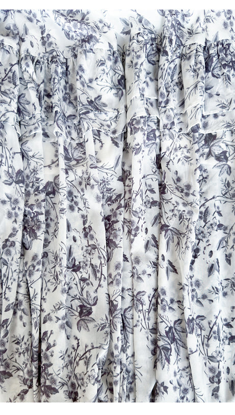 ELEGANT FLORAL V - NECK MAXI DRESS