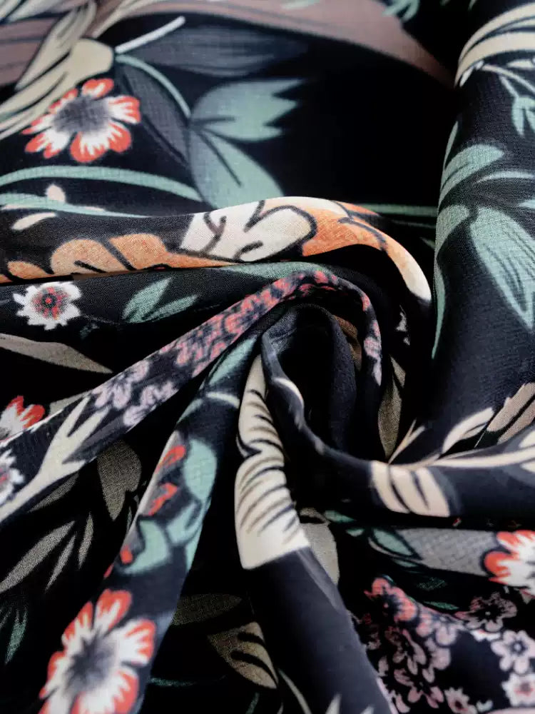 AIIZIE BLACK LACE FLORAL MAXI DRESS - product image
