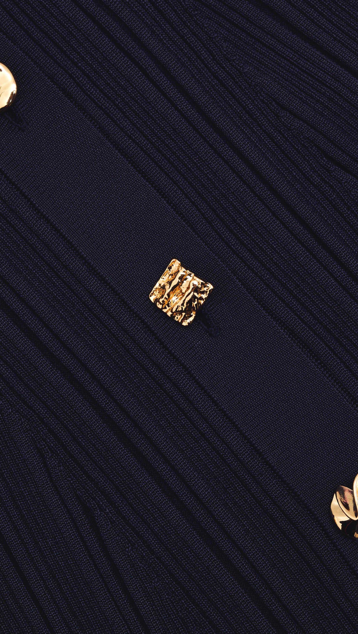 AIIZIE BUTTON-EMBELLISHED RIBBED-KNIT MIDI DRESS IN NAVY - product image