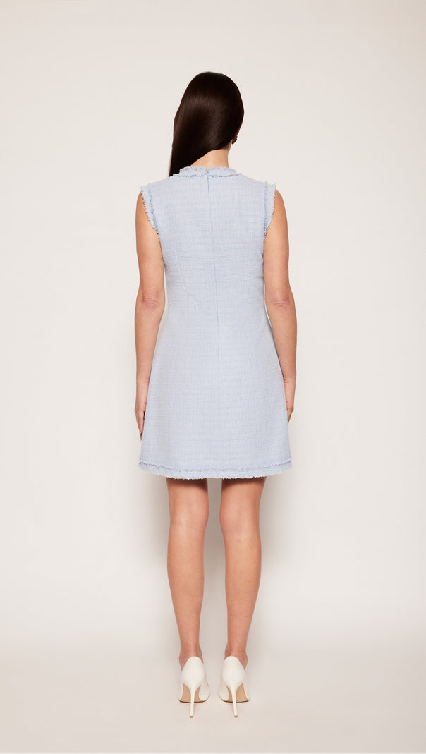 AIIZIE TWEED SLEEVELESS MINI DRESS IN BLUE - product image