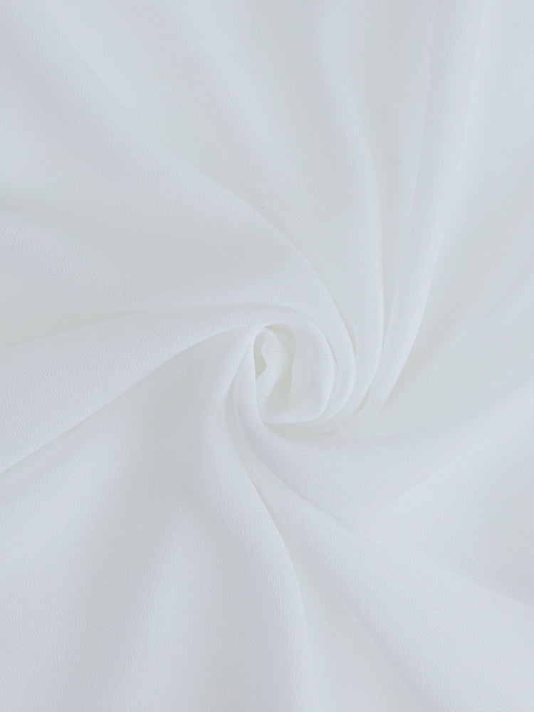 AIIZIE WHITE ELEGANT V - NECK LONG - SLEEVE CHIFFON MAXI DRESS - product image