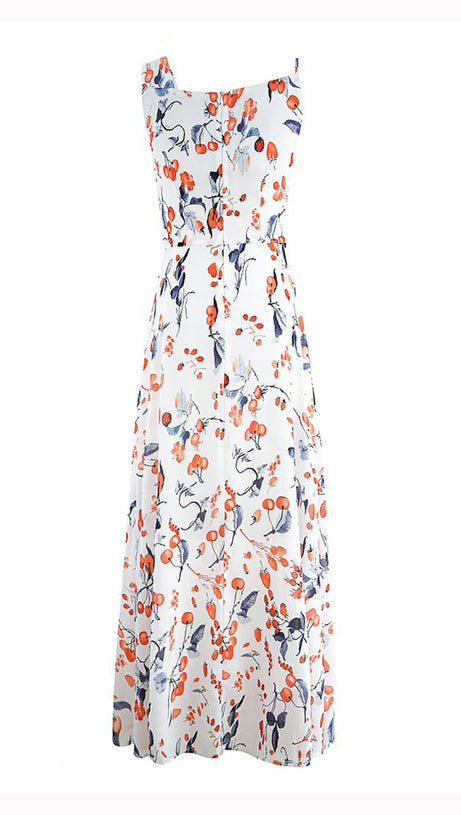 Elegantes ärmelloses Maxikleid mit Blumendruck 