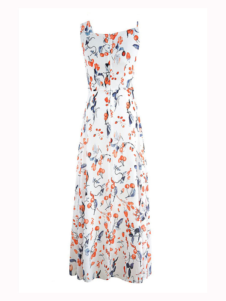 AIIZIE ELEGANT FLORAL PRINT SLEEVELESS MAXI DRESS - product image