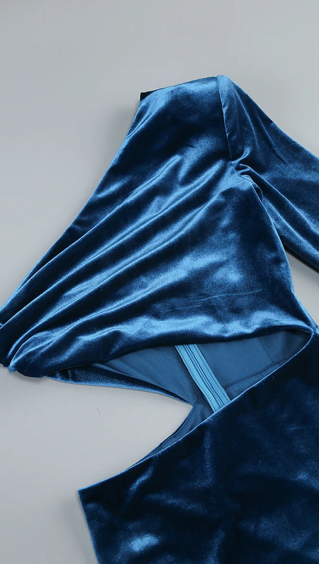 Gianni – Maxikleid aus Samt mit One-Shoulder-Ausschnitt und Cut-outs