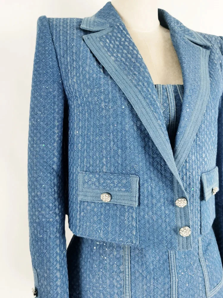 AIIZIE ANGELA DENIM JACKET IN BLUE - product image