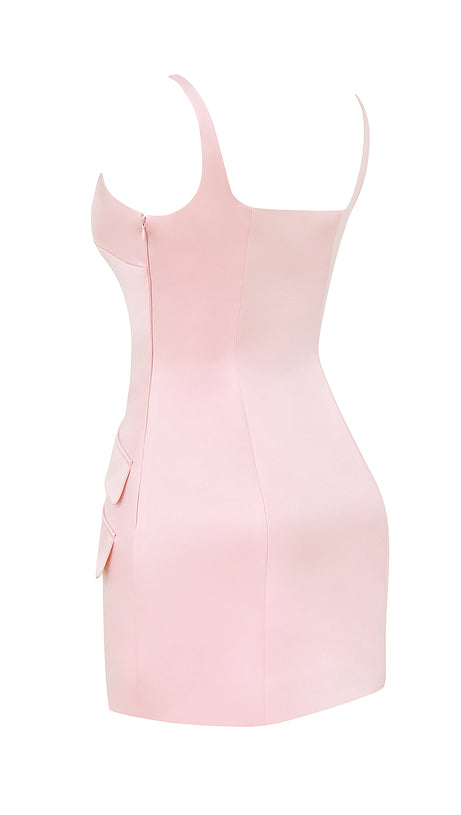 ROSE SHADOW SATIN SLEEVELESS MINI DRESS